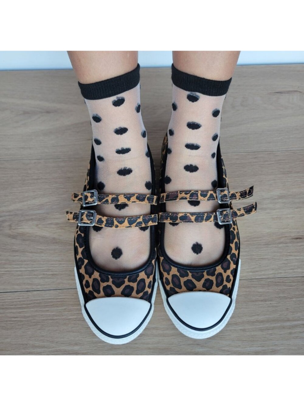 ⭐Converse Dainty Mary Jane Leopard Sz 8 Womens shoes Sneaker Black Brown A17972C - Picture 6 of 9
